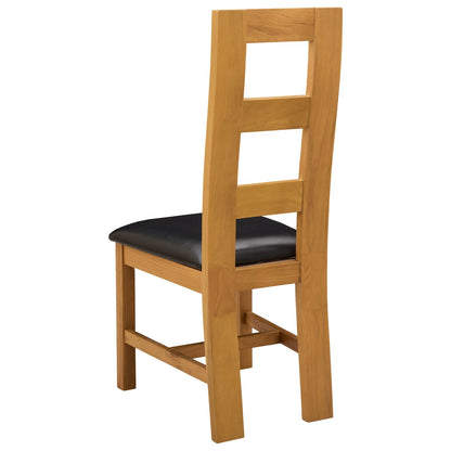 Silla De Comedor 2 Uds. Madera De Roble Sólido