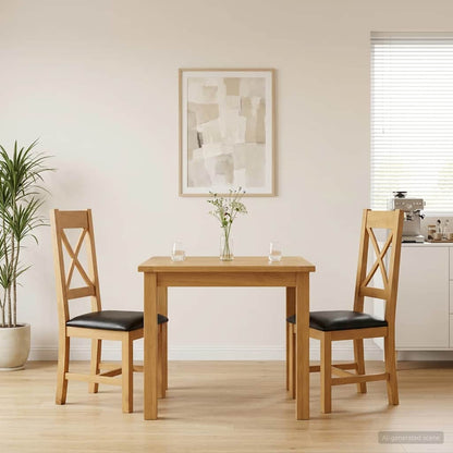 Silla De Comedor 2 Uds. Madera De Roble Sólido