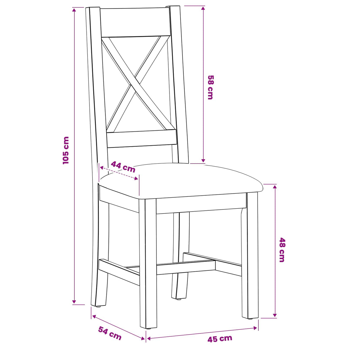 Silla De Comedor 2 Uds. Madera De Roble Sólido