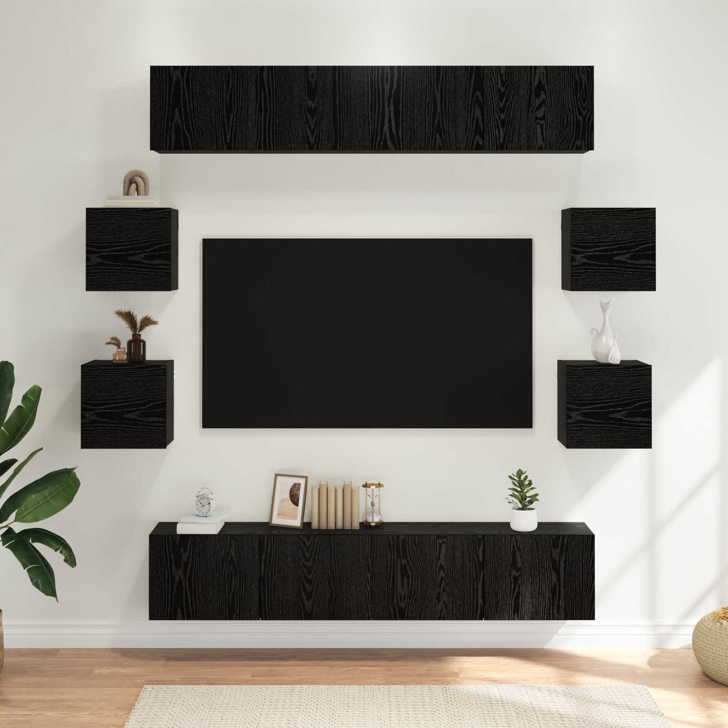 Conjunto De Mueble De Tv 8 Pcs 80 X 30 X 30 Cm