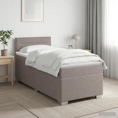 Cama Box Spring Con Colchón Tela
