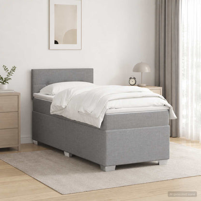 Cama Box Spring Con Colchón Tela