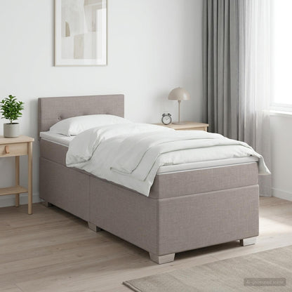 Cama Box Spring Con Colchón Tela