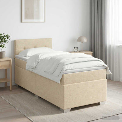 Cama Box Spring Con Colchón Tela
