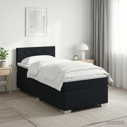 Cama Box Spring Con Colchón Tela
