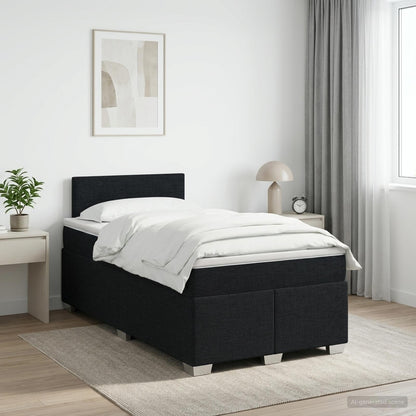 Cama Box Spring Con Colchón Tela