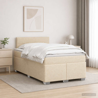 Cama Box Spring Con Colchón Tela