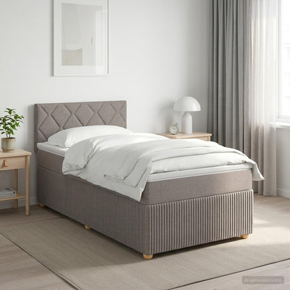 Cama Box Spring Con Colchón Tela