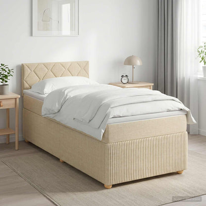 Cama Box Spring Con Colchón Tela