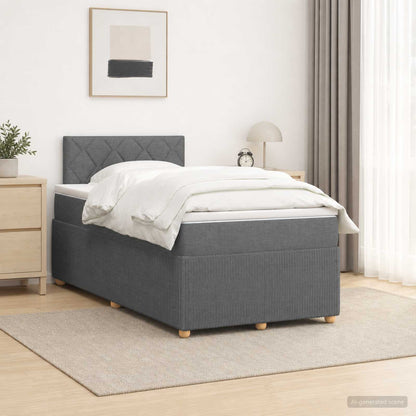 Cama Box Spring Con Colchón Tela