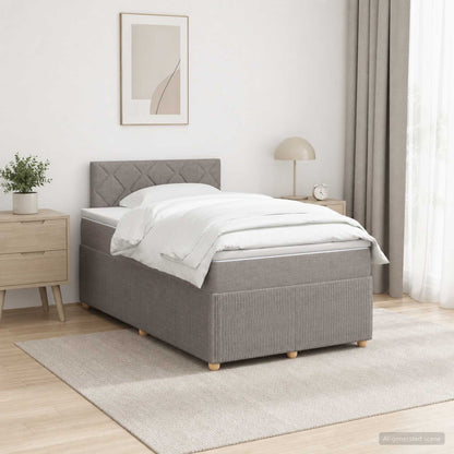 Cama Box Spring Con Colchón Tela