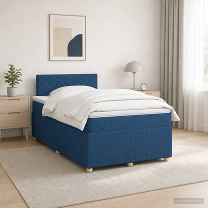 Cama Box Spring Con Colchón Tela