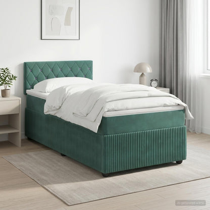 Cama Box Spring Con Colchón Terciopelo
