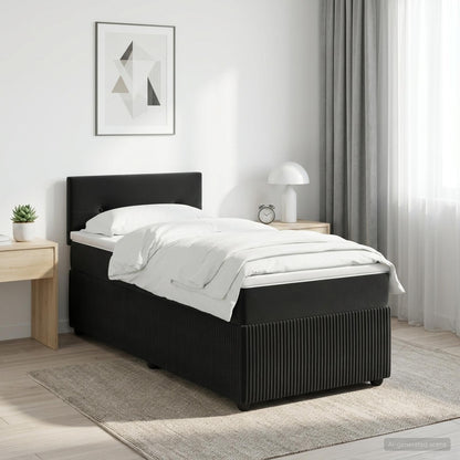 Cama Box Spring Con Colchón Terciopelo