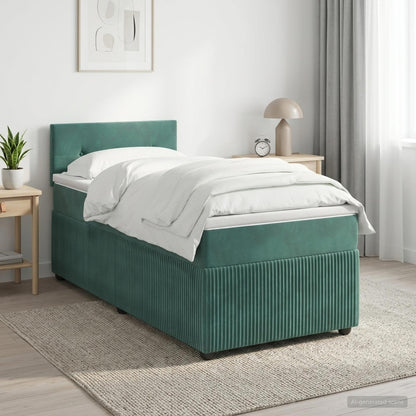 Cama Box Spring Con Colchón Terciopelo