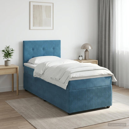 Cama Box Spring Con Colchón Terciopelo