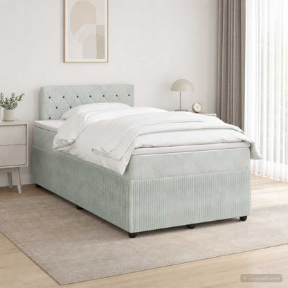 Cama Box Spring Con Colchón Terciopelo