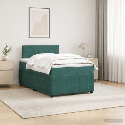 Cama Box Spring Con Colchón Terciopelo