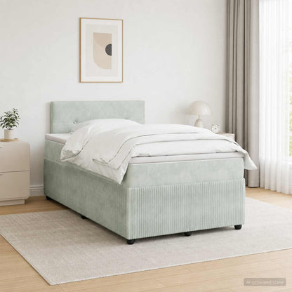 Cama Box Spring Con Colchón Terciopelo