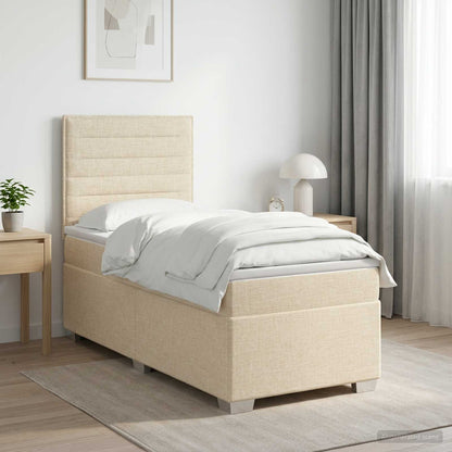 Cama Box Spring Con Colchón Tela