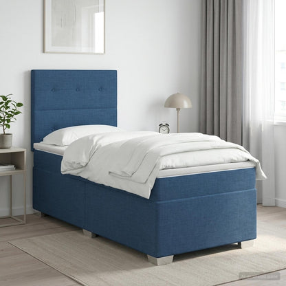 Cama Box Spring Con Colchón Tela