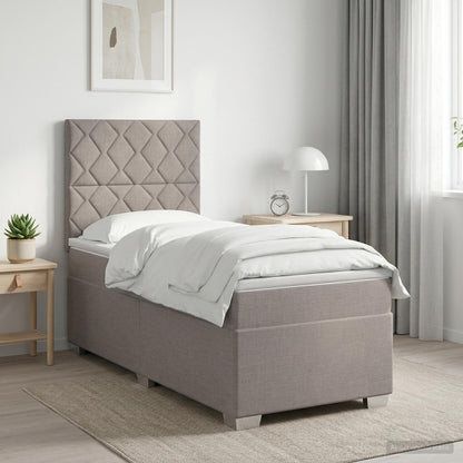 Cama Box Spring Con Colchón Tela