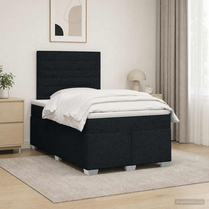 Cama Box Spring Con Colchón Tela