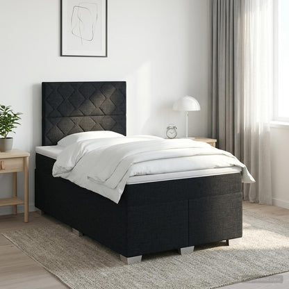 Cama Box Spring Con Colchón Tela