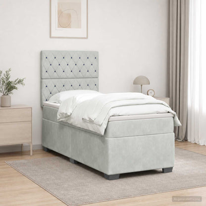 Cama Box Spring Con Colchón Terciopelo