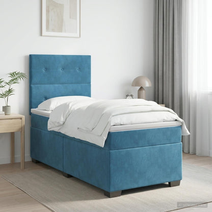 Cama Box Spring Con Colchón Terciopelo