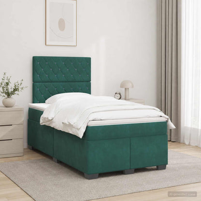 Cama Box Spring Con Colchón Terciopelo