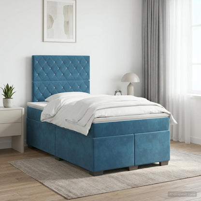 Cama Box Spring Con Colchón Terciopelo