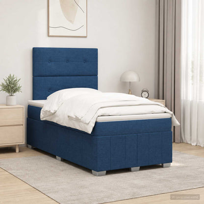 Cama Box Spring Con Colchón Tela Gris Taupe