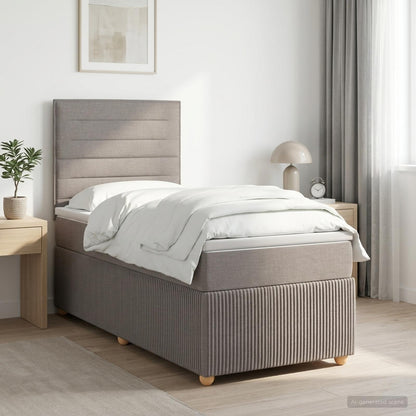 Cama Box Spring Con Colchón Tela