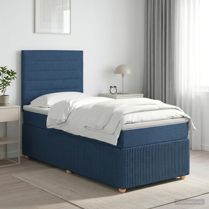 Cama Box Spring Con Colchón Tela