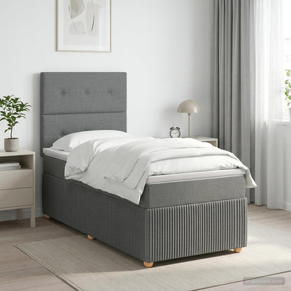Cama Box Spring Con Colchón Tela