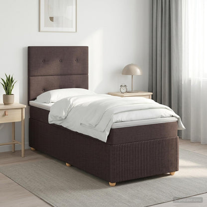 Cama Box Spring Con Colchón Tela