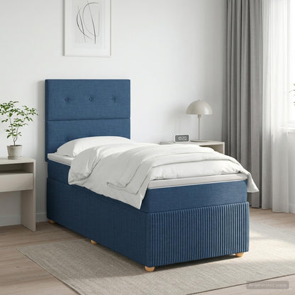 Cama Box Spring Con Colchón Tela