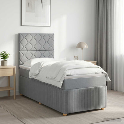 Cama Box Spring Con Colchón Tela