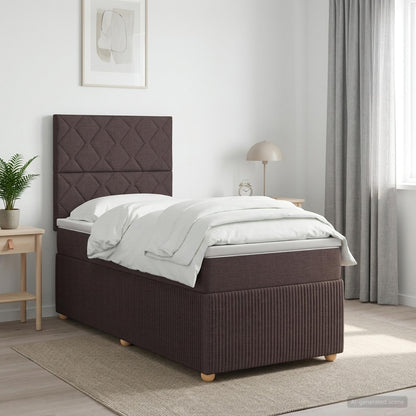 Cama Box Spring Con Colchón Tela