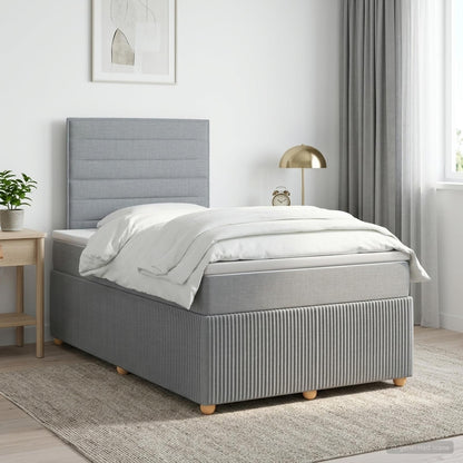 Cama Box Spring Con Colchón Tela