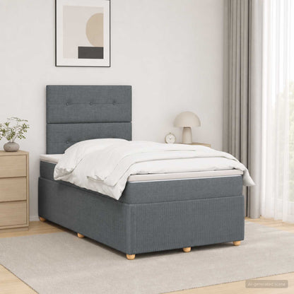 Cama Box Spring Con Colchón Tela
