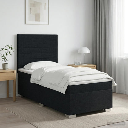 Cama Box Spring Con Colchón Tela