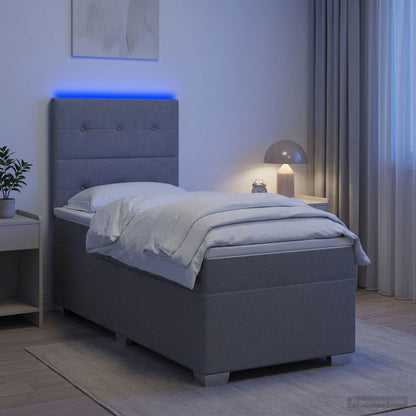 Cama Box Spring Con Colchón Tela