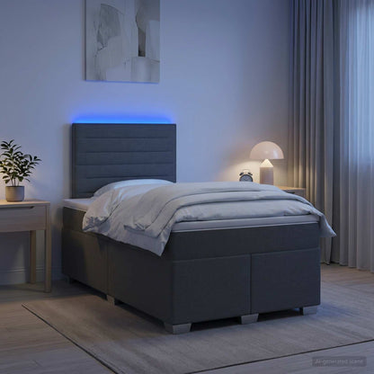 Cama Box Spring Con Colchón Tela