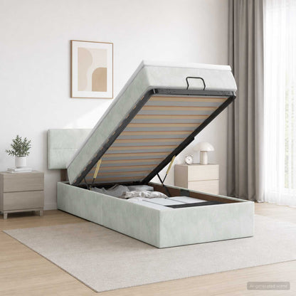 Estructura De Cama Otomana Colchón Terciopelo