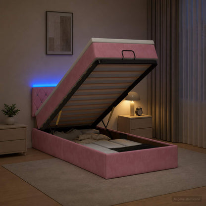 Estructura De Cama Otomana Colchón Terciopelo