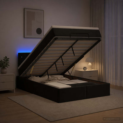 Estructura De Cama Otomana Colchón Terciopelo