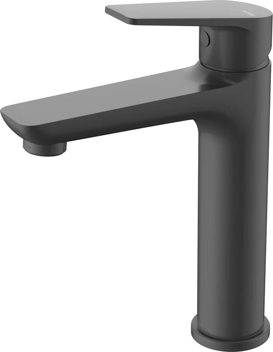 Grifo de lavabo alto Stillo Hera negro con apertura en frío y aireador