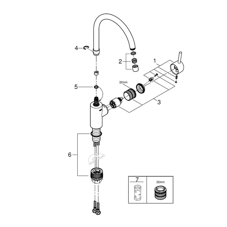 Grifo de cocina Grohe Concetto extra alta